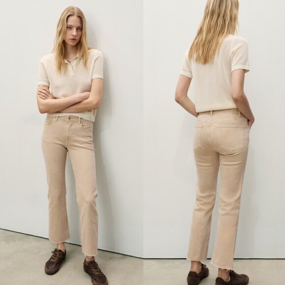 Mango Denim - Mango Sienna High-Rise Flared Cropped Jeans